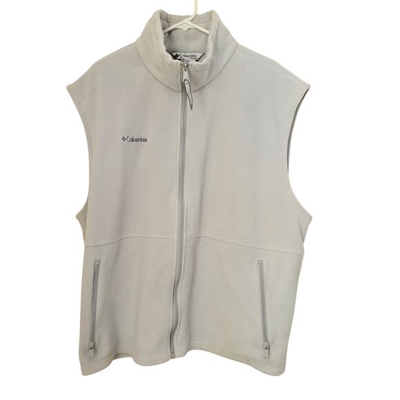 Columbia Men's XXL Full Zip Fleece Vest Gray Soft Warm Outdoor Layering - Picture 1 of 6